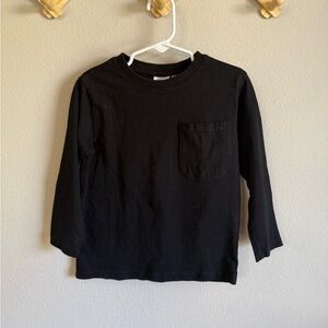 Zara Kids Black Long Sleeve Pocket Tee